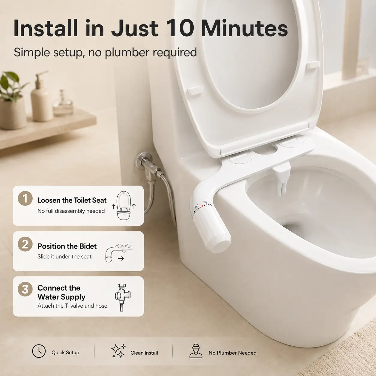 Ultra-Slim Toilet Bidet
