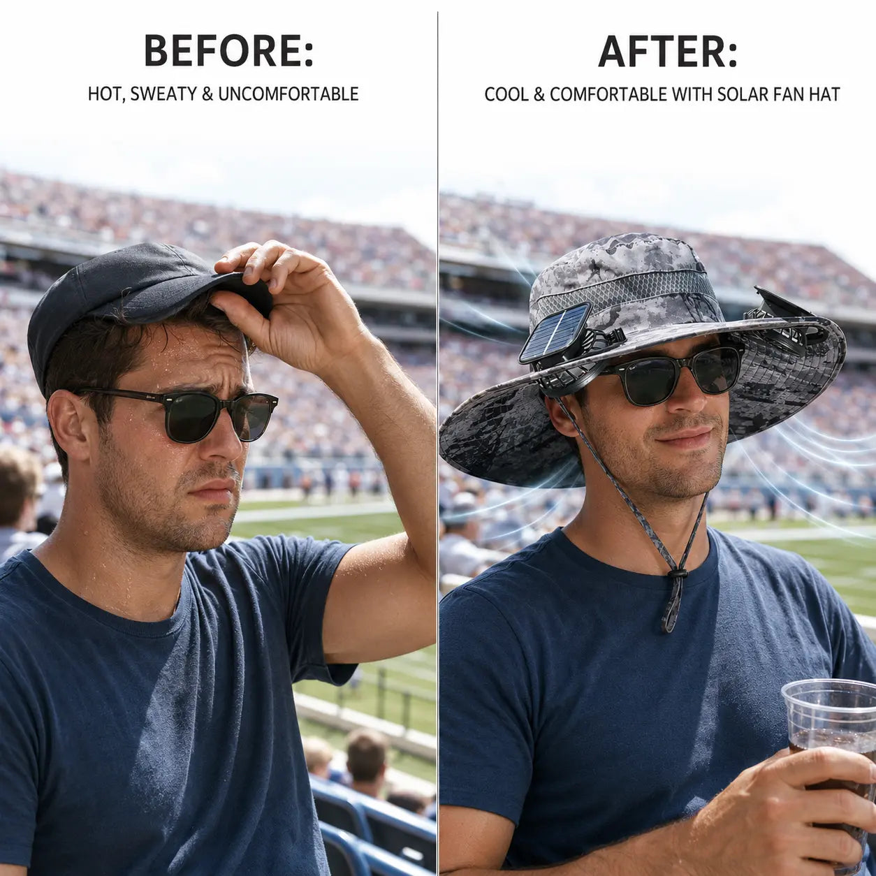 Solar & Rechargeable Fan Hat