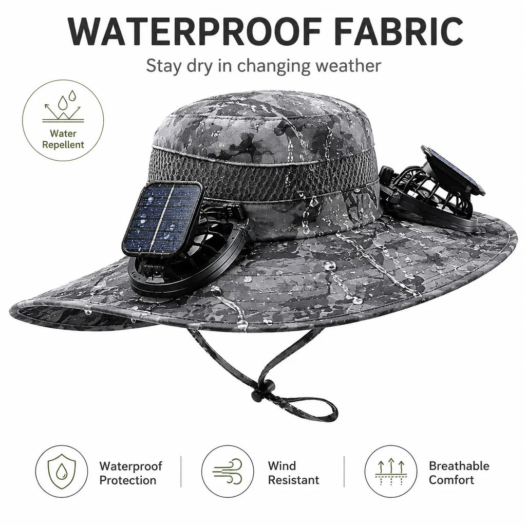 Solar & Rechargeable Fan Hat